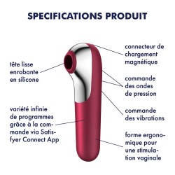 Stimulateur de Clitoris + Vibromasseur Dual Love – Rouge