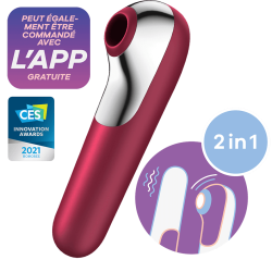 Stimulateur de Clitoris + Vibromasseur Dual Love – Rouge