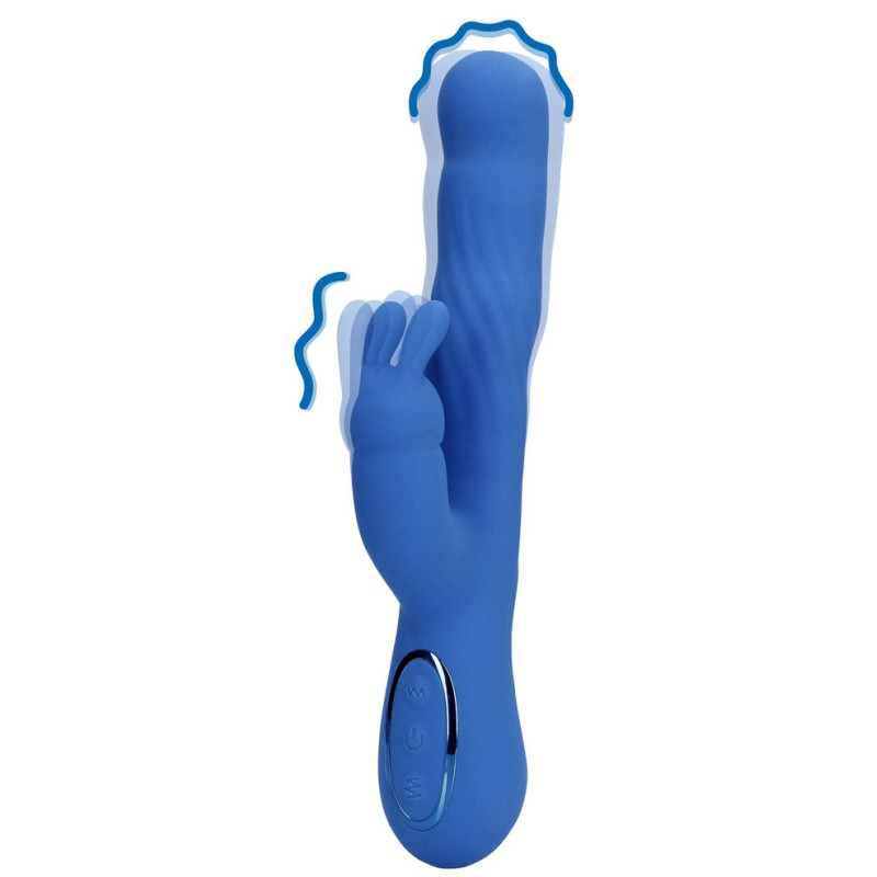 Vibro Rabbit Jetset – 14 x 3,5 cm Bleu