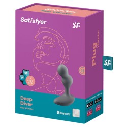 Plug vibrant connecté Deep Diver Satisfyer – 8 x 3,3 cm – Noir