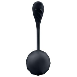 Vibromasseur connecté Point G Ribbed Petal – 8,5 x 3,8 cm – Noir