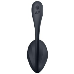 Vibromasseur connecté Point G Ribbed Petal – 8,5 x 3,8 cm – Noir