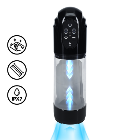 Masturbateur TechnoThrust – Vibrations et succion – Noir