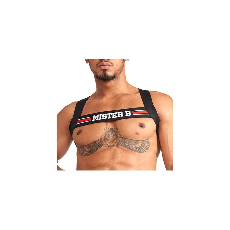 Harnais Élastique X-Back – Noir & Rouge