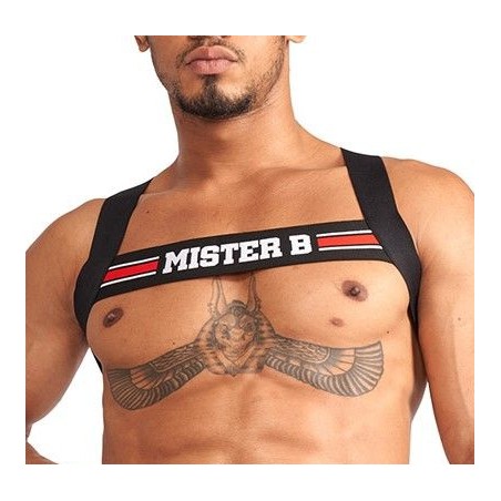 Harnais Élastique X-Back – Noir & Rouge