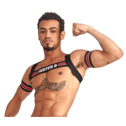 Harnais Élastique X-Back – Noir & Rouge