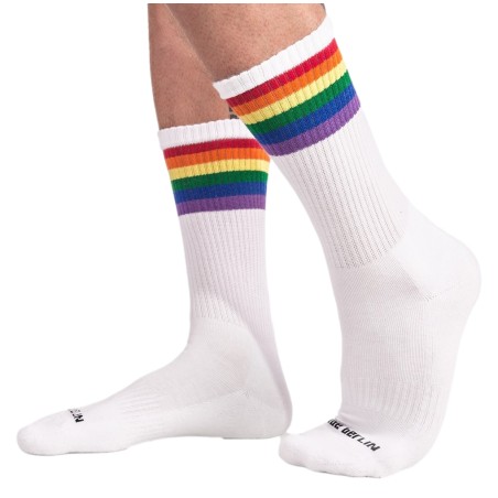 Chaussettes Gym Socks Rainbow Barcode Berlin – Blanches