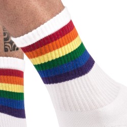 Chaussettes Half Socks Rainbow – Blanches