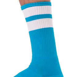 Chaussettes Gym Socks – Bleu ciel & Blanc
