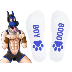 Chaussettes Good Boy – Blanc & Bleu