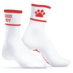 Chaussettes Good Boy – Blanc & Rouge