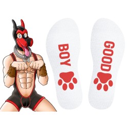 Chaussettes Good Boy – Blanc & Rouge