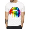 T-shirt Rainbow Lips – Blanc