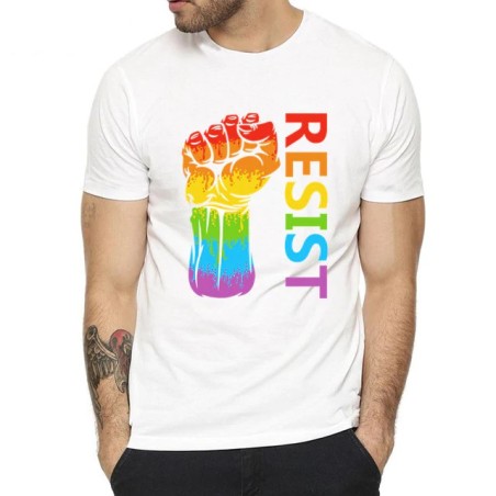 T-shirt Resist Rainbow – Blanc