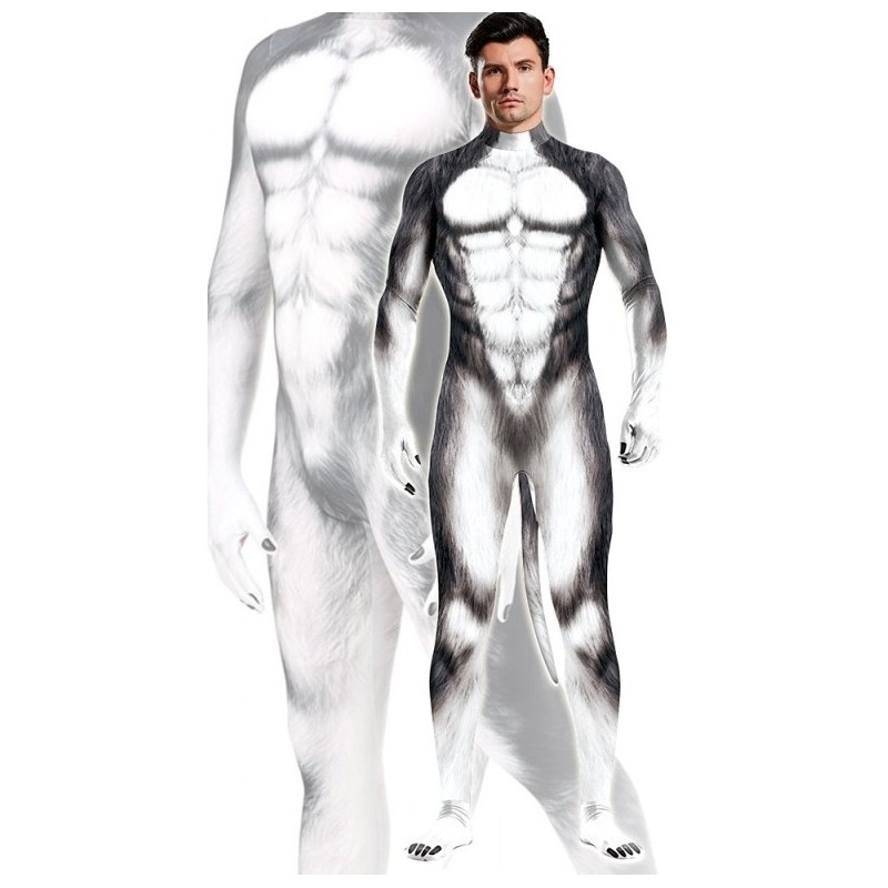 Combinaison Cosplay Chien Husky – Gris