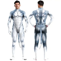 Combinaison Cosplay Chien Husky – Bleu & Gris