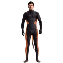 Combinaison Cosplay Panda Roux Raccoon – Noir & Orange
