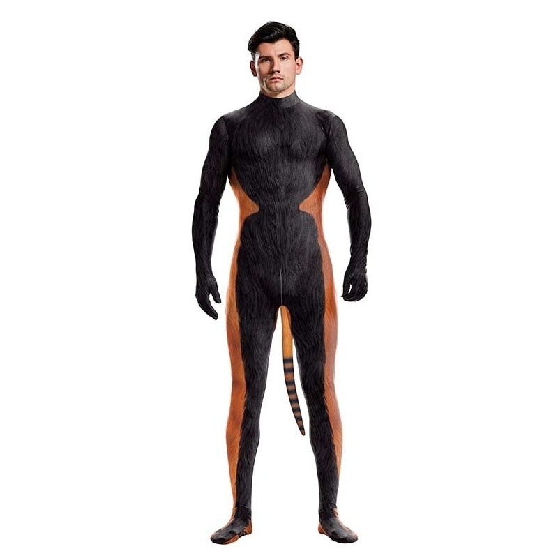 Combinaison Cosplay Panda Roux Raccoon – Noir & Orange