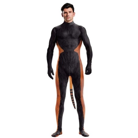 Combinaison Cosplay Panda Roux Raccoon – Noir & Orange