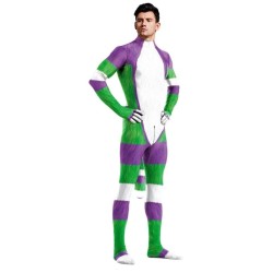 Combinaison Cosplay Cartoon – Blanc, Vert & Violet