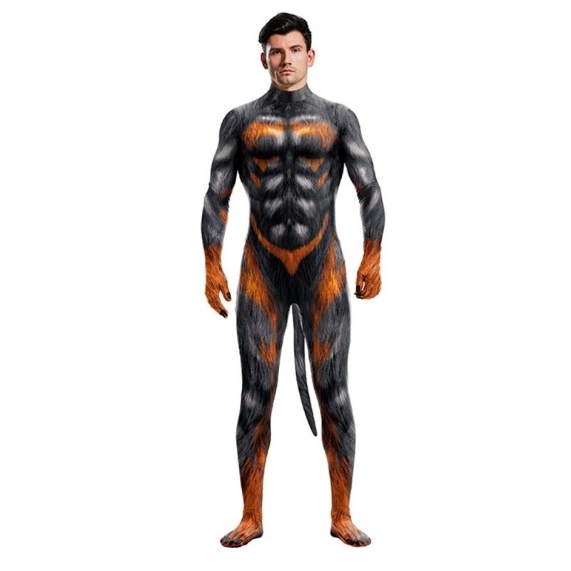 Combinaison Cosplay Loup sexy Wolf Man – Noir & Feu