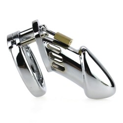 Cage de chasteté STEEL PADLOCK – 12 x 3,5 cm – Argent