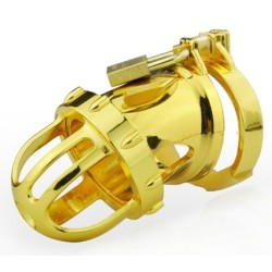 Cage de chasteté avec tige d’urètre Kinger – 7 x 3,4 cm – Dorée