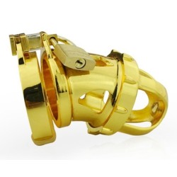 Cage de chasteté avec tige d’urètre Kinger – 7 x 3,4 cm – Dorée