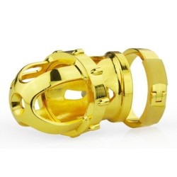 Cage de chasteté avec tige d’urètre Kinger – 7 x 3,4 cm – Dorée