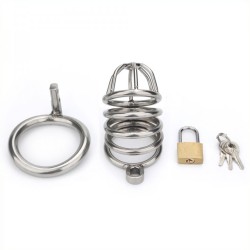 Cage de chasteté Birdy métal – 8 x 3,5 cm – Argent