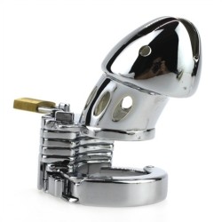Cage de chasteté Modula métal – 9 x 3,5 cm – Argent