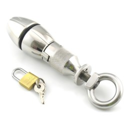 Plug anal de chasteté Ass Lock – 11 x 6 cm – Argent
