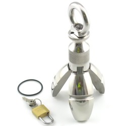 Plug anal de chasteté Ass Lock – 11 x 6 cm – Argent