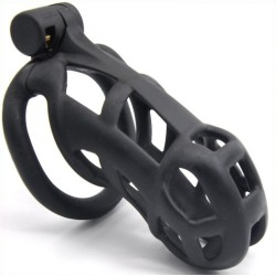 Cage de chasteté Solid Naja – 8,5 x 3,7 cm – Noire