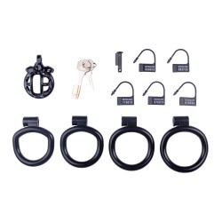 Cage de chasteté courte Lyfy – 4 x 3,3 cm – Noire