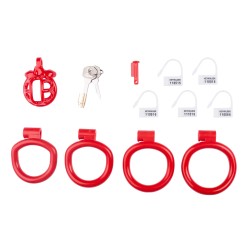 Cage de chasteté courte Lyfy – 4 x 3,3 cm – Rouge