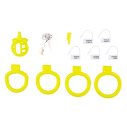 Cage de chasteté courte Lyfy – 4 x 3,3 cm – Jaune