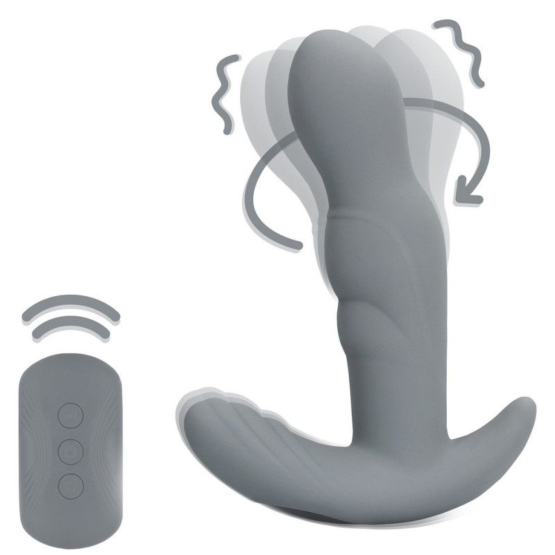 Stimulateur Prostatique Vibrant Rotatif Gothamey – 11,5 x 3,4 cm – Gris