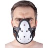 Masque avec Lanières en Cuir « Sniff my … » – Blanc