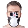 Masque avec Lanières en Cuir « Sniff my … » – Blanc