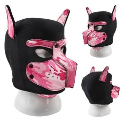 Masque Puppy Néoprène Dog On – Noir & Camouflage Rose