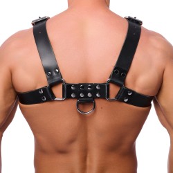 Harnais en cuir Buckle – Noir