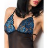 Nuisette Dentelle Kimmy – Bleue – String Assorti Inclus