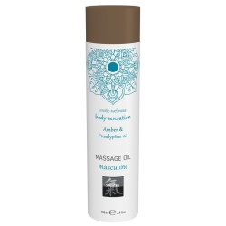 Huile de Massage Masculine – Ambre & Eucalyptus – 100 ml