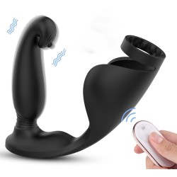 Plug Vibrant et Sac à Bourses Rapteus – 11 x 3 cm – Anneau 30 mm