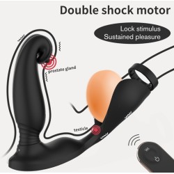 Plug Vibrant et Sac à Bourses Rapteus – 11 x 3 cm – Anneau 30 mm