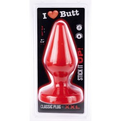 Plug Classic XXL I Love Butt – 20 x 9 cm – Rouge