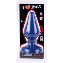 Plug Classic XXL I Love Butt – 20 x 9 cm – Bleu